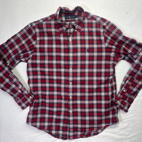 Ralph Lauren Plaid Casual Button Down Shirt Mens L Cotton Preppy Stylish 1770 - Picture 1 of 7